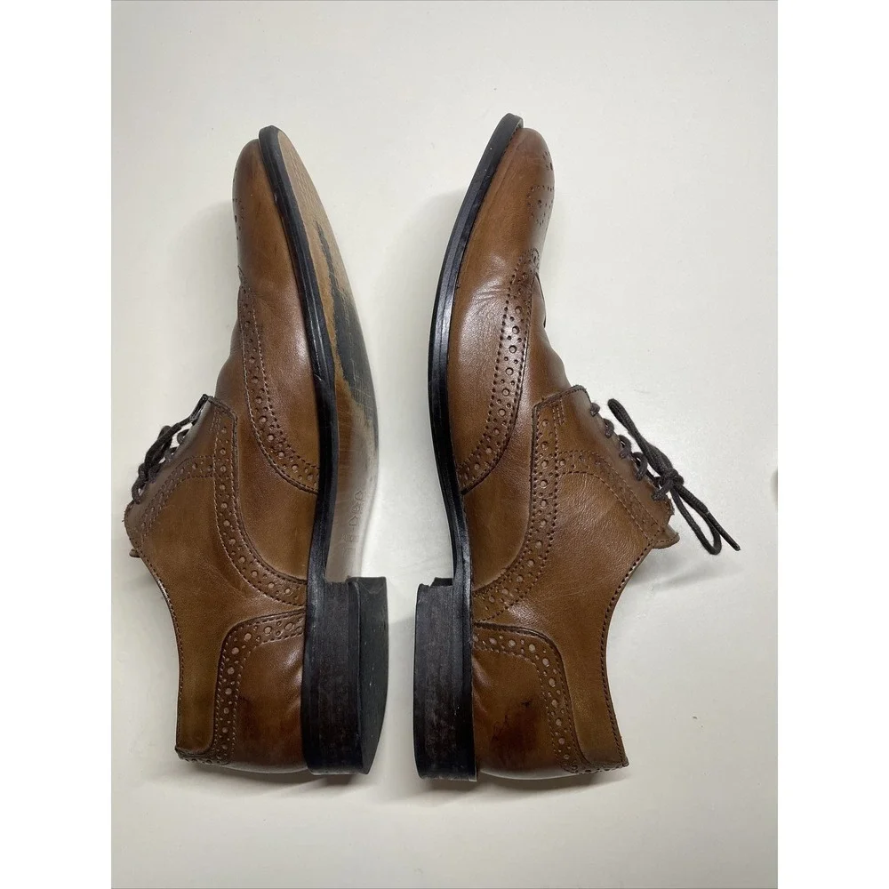 Foreva Men's 39 M US 7 Brown Leather Oxford Derby Shoes Made In Portugal Lace Up
